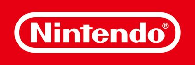 Nintendo's logo in white on a red background